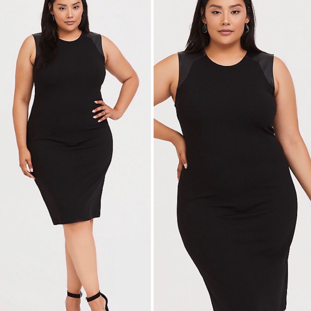 NWT Torrid Black Sleeveless High Neck Midi Crepe Sheath Dress Size 2X